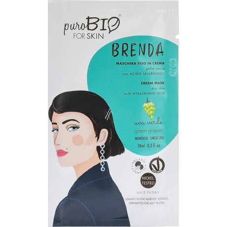 puroBIO &quot;Brenda&quot; Krém arcmaszk szőlővel - száraz bőrre (10 ml)