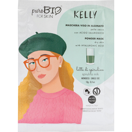 puroBIO Kelly Poralapú lehúzható arcmaszk spirulinával - száraz bőrre (13 g)