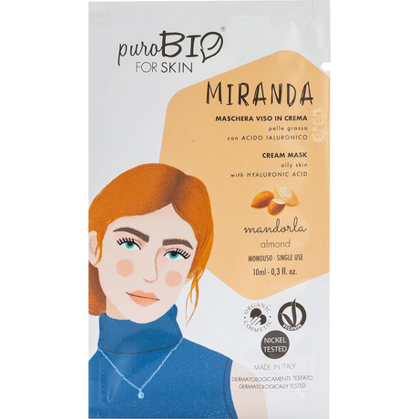 puroBIO &quot;Miranda&quot; Krém arcmaszk mandulával - zsíros bőrre (10 ml)