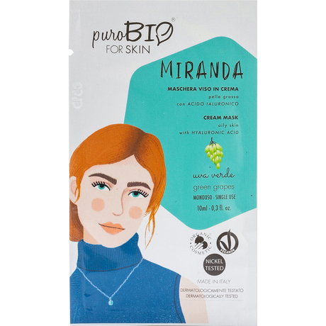 puroBIO &quot;Miranda&quot; Krém arcmaszk szőlővel - zsíros bőrre (10 ml)