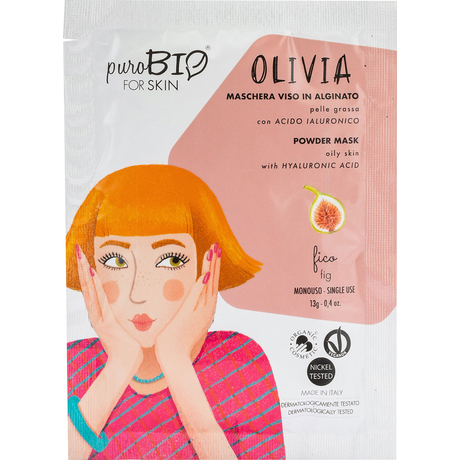 puroBIO Olivia Poralapú lehúzható arcmaszk fügével - zsíros bőrre (13 g)