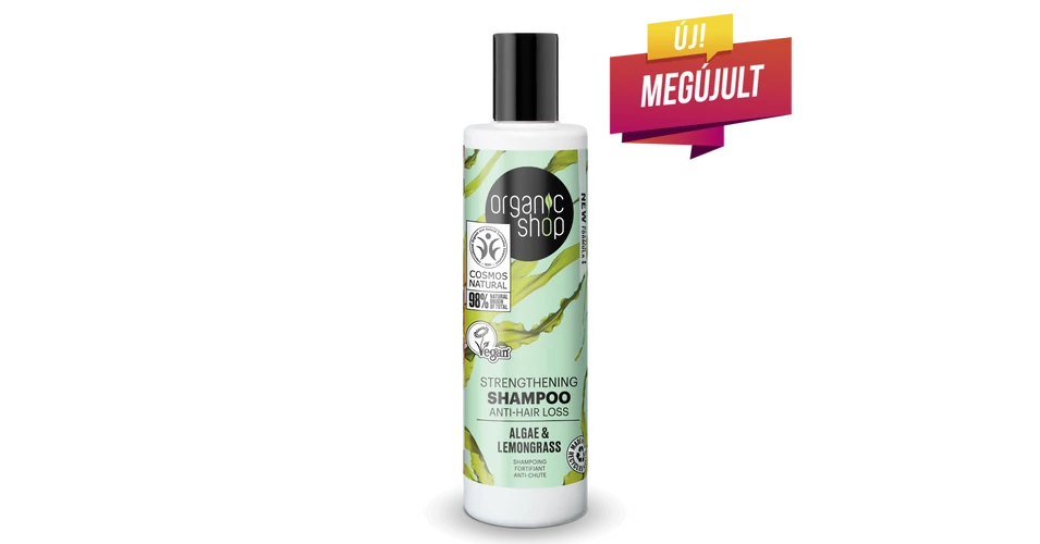 Organic Shop Organic Shop Erősítő és hajhullás elleni sampon - alga, citromfű (280 ml)